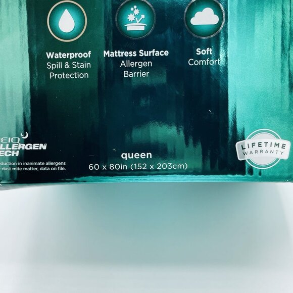 Allerease Queen Size Fitted Mattress Protector Soft Waterproof Clean Boost Cover - Picture 7 of 8